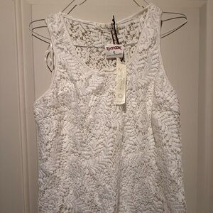 Solitaire White Lace Top